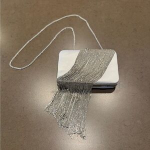 NWT Elegant Rhinestone Fringe Clutch
Bag